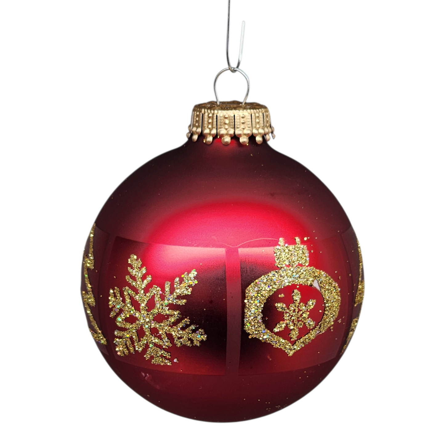Krebs Value Glass Ornament 4 pack - Red Christmas Icon Band
