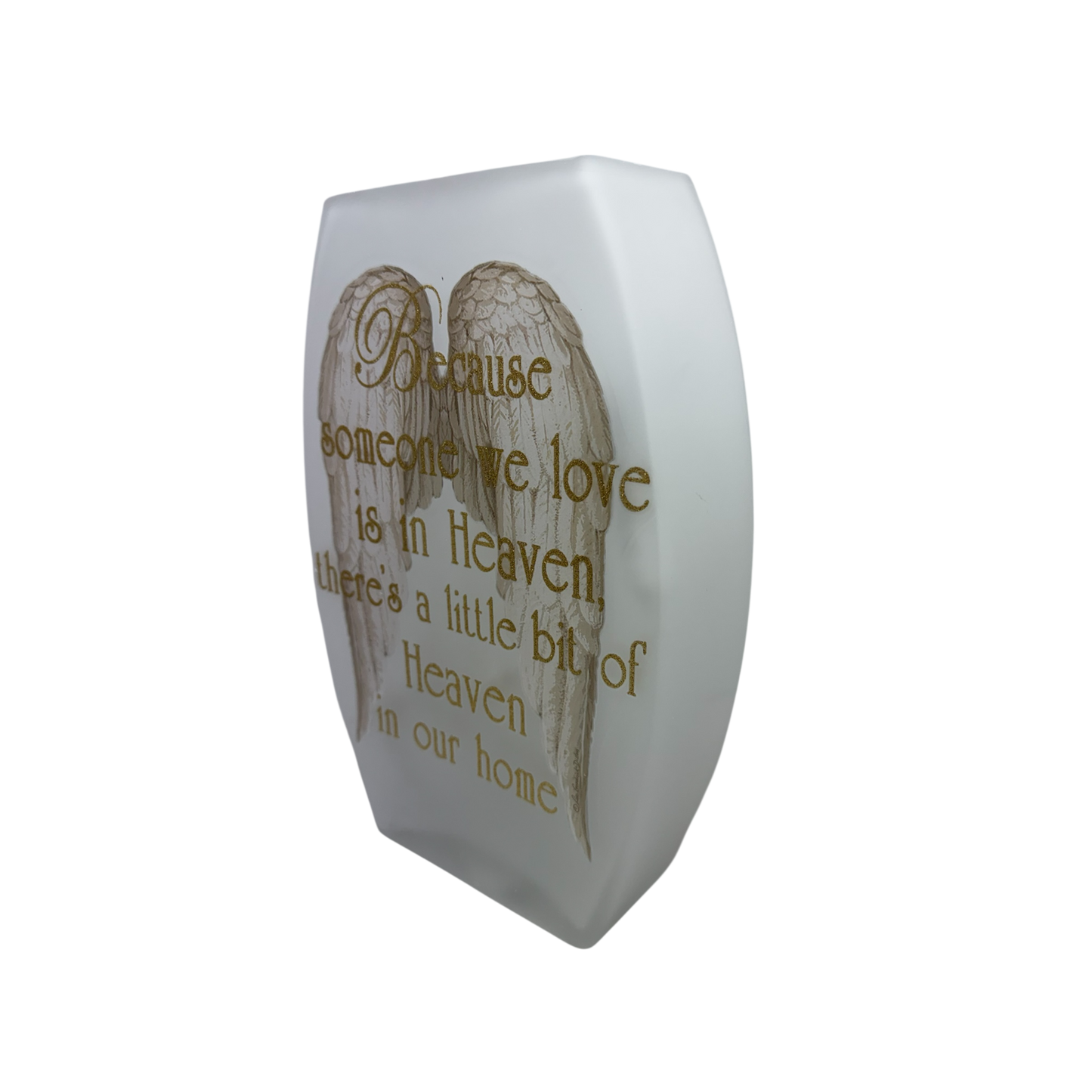 A Piece of Heaven is in our Home Lighted Vase - Gold Lettering