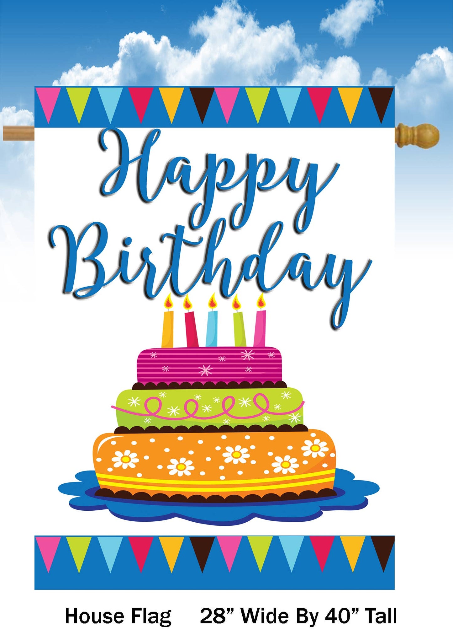 Birthday Cake House Flag