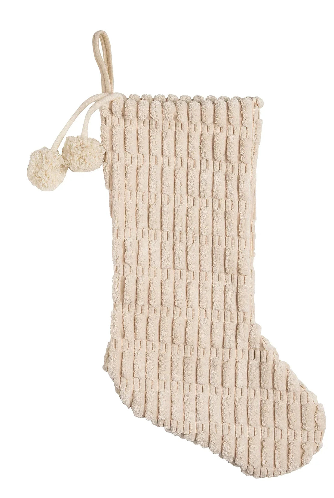 Cream Stocking With Pom Pom