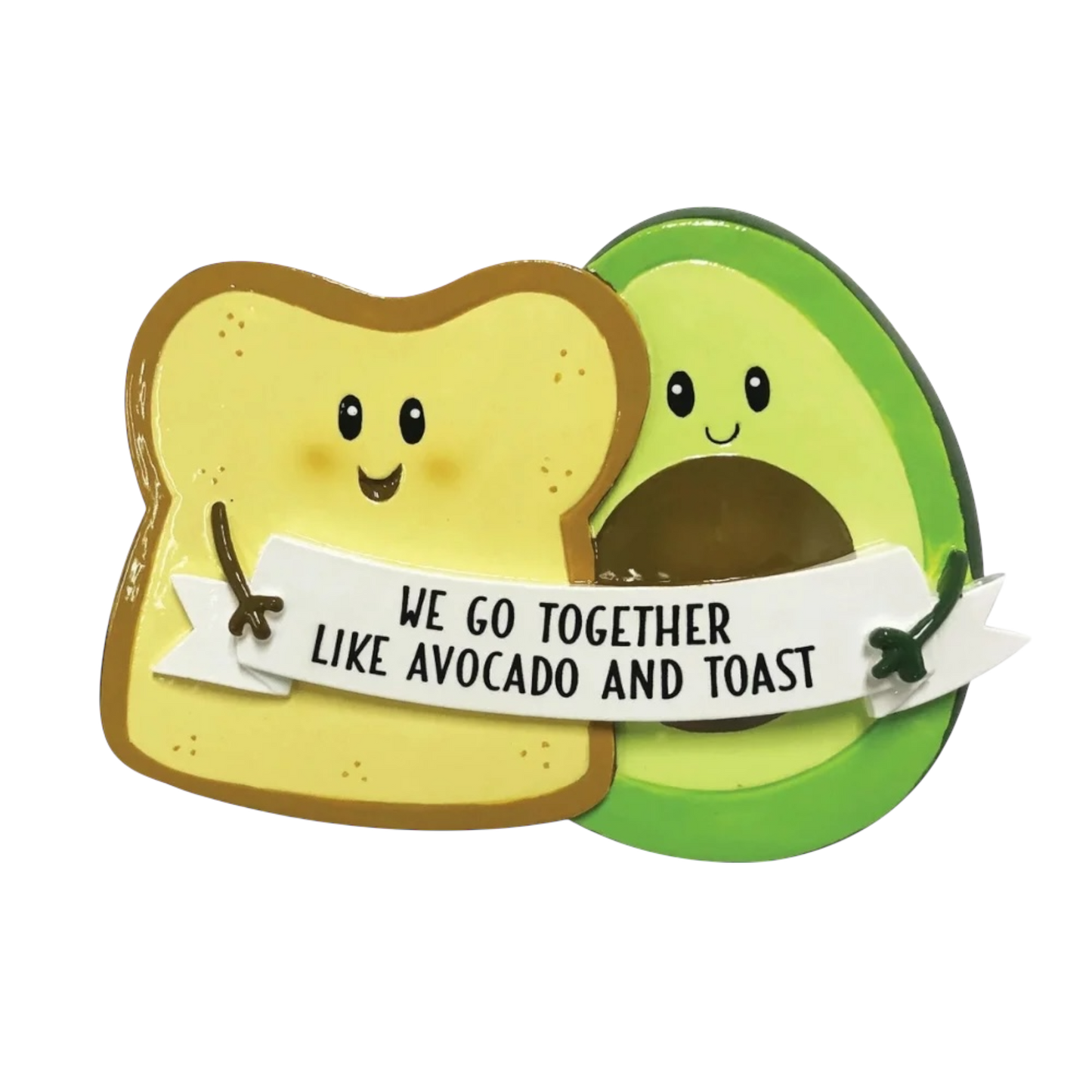Avocado & Toast Couple Personalized Christmas Ornament