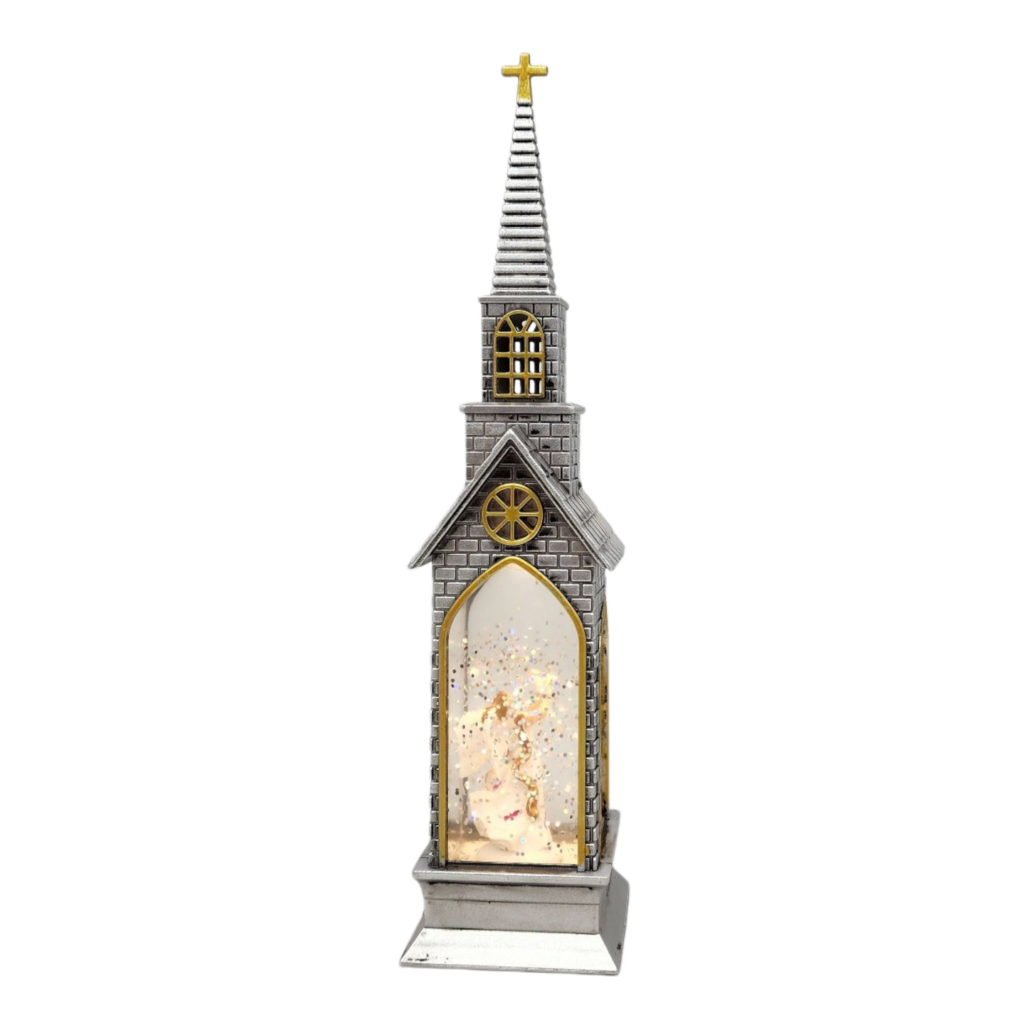 Lighted Church Waterglobe - Angel