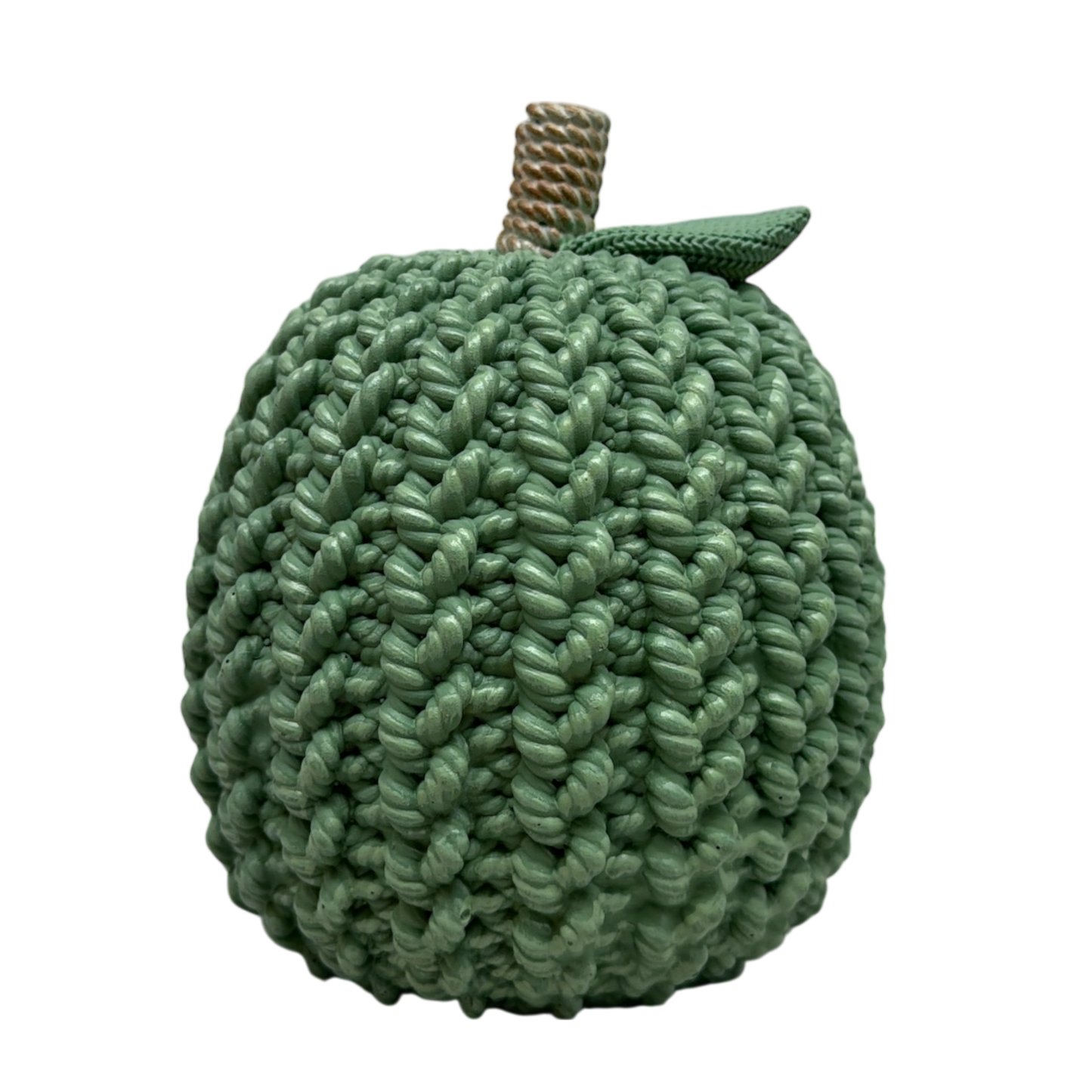 Cable Knit Look Harvest Pumpkins - Sage