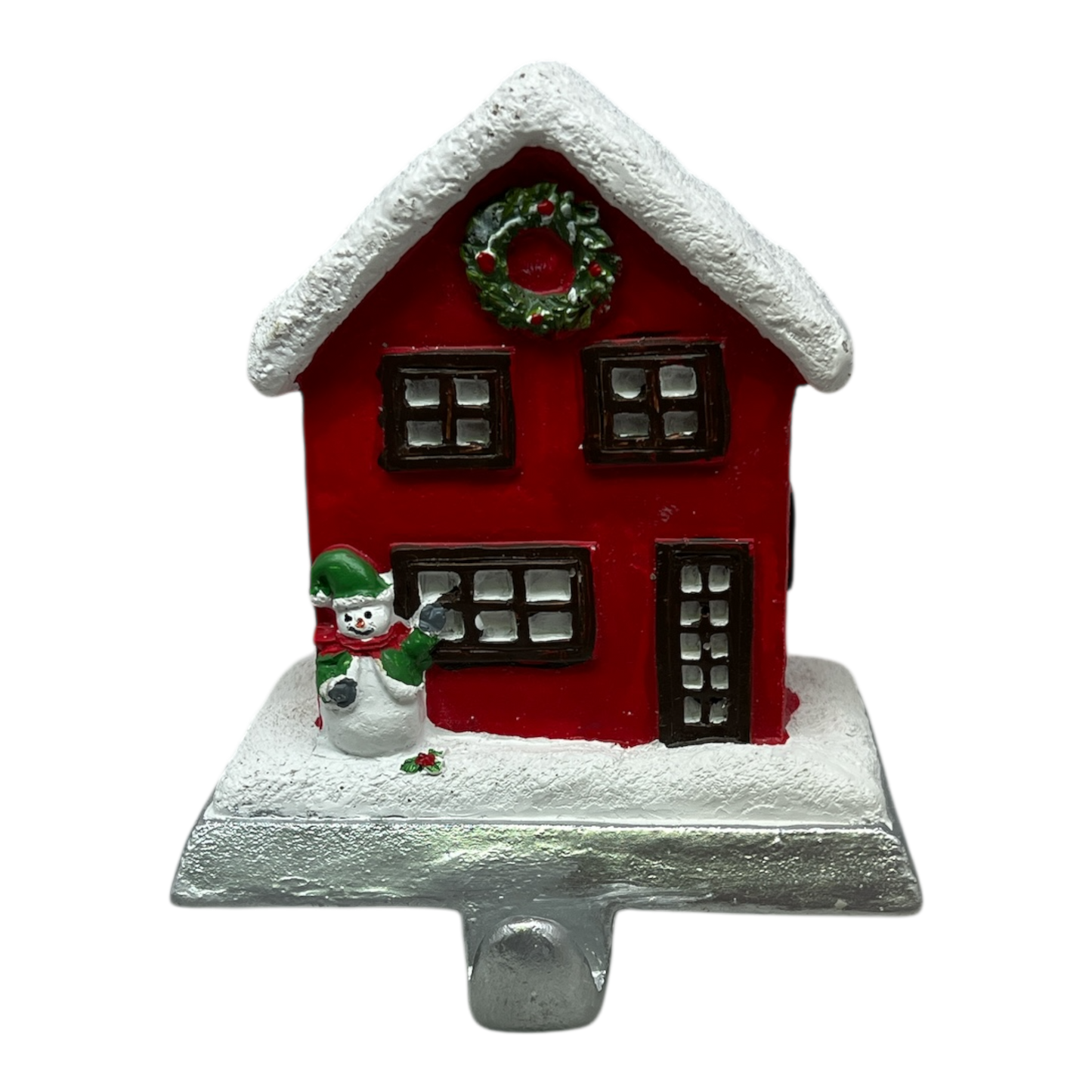 Snowman And Holiday House Stocking Holder