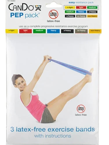 CanDo Low Powder Exercise Band Pep Pack - Easy