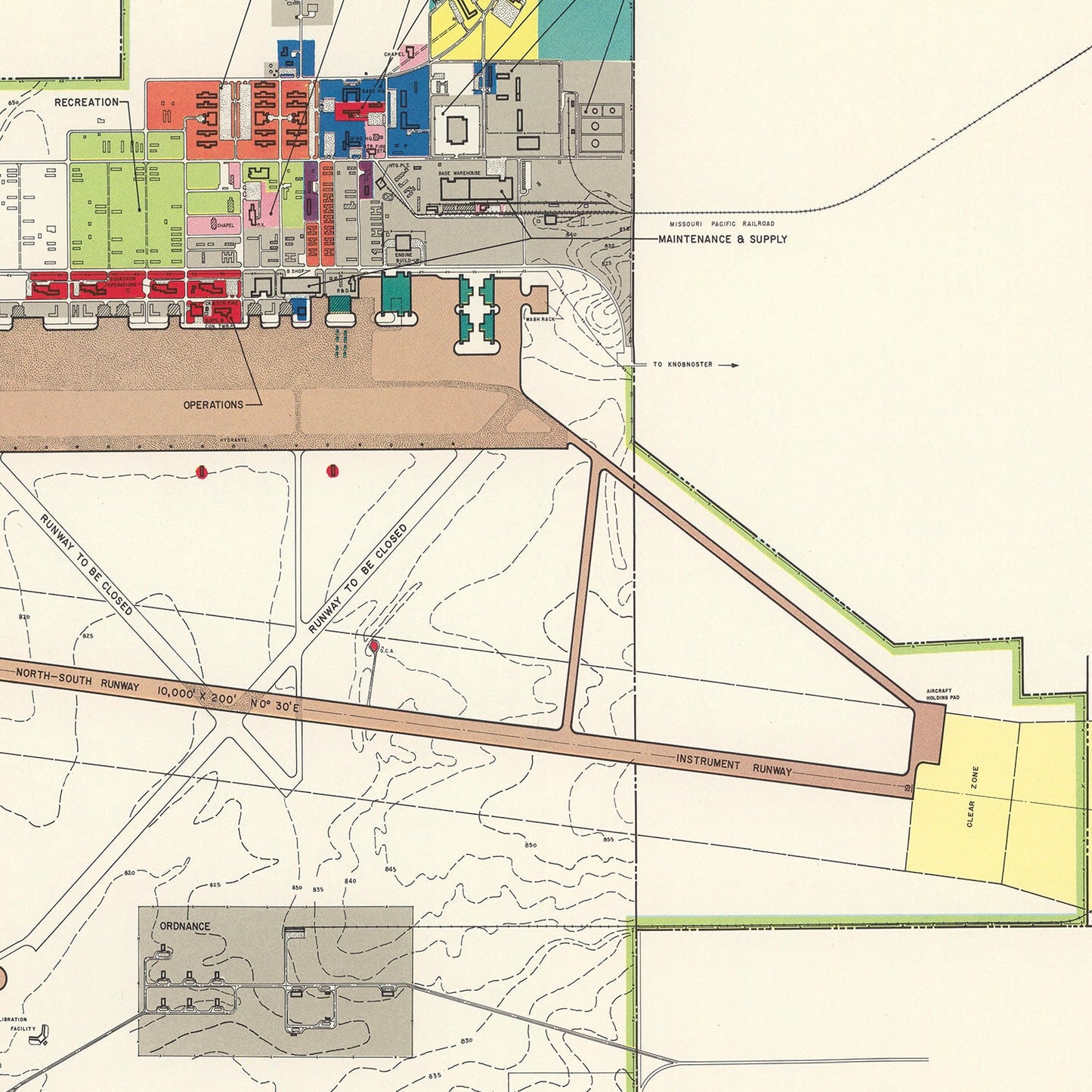 Vintage Map of Sedalia Air Force Base, 1951