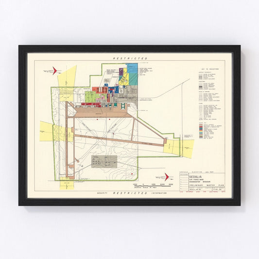 Vintage Map of Sedalia Air Force Base, 1951