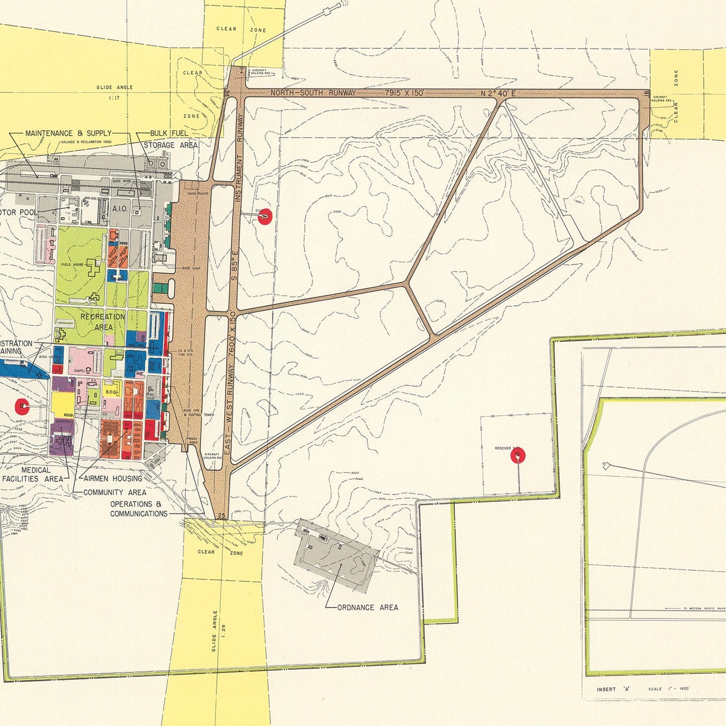Vintage Map of Stead Air Force Base, 1952