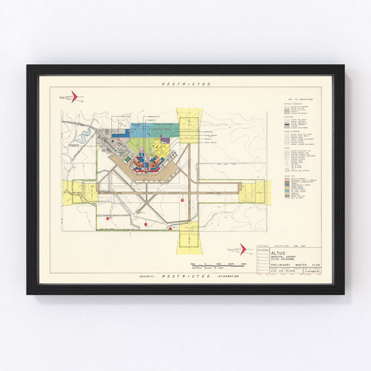 Vintage Map of Altus Municipal Airport, 1952