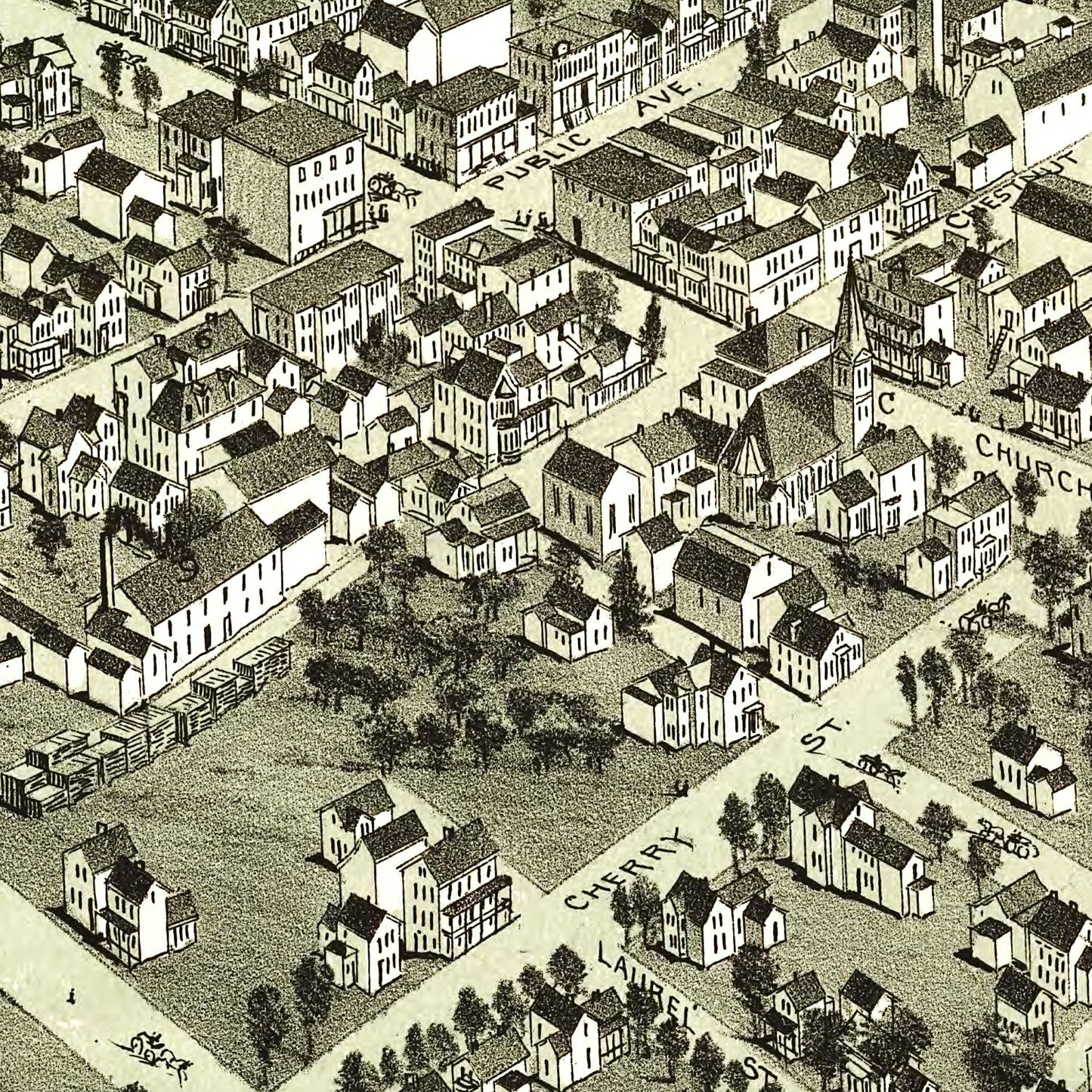 Vintage Map of Montrose, Pennsylvania 1890