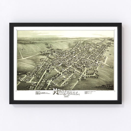 Vintage Map of Montrose, Pennsylvania 1890