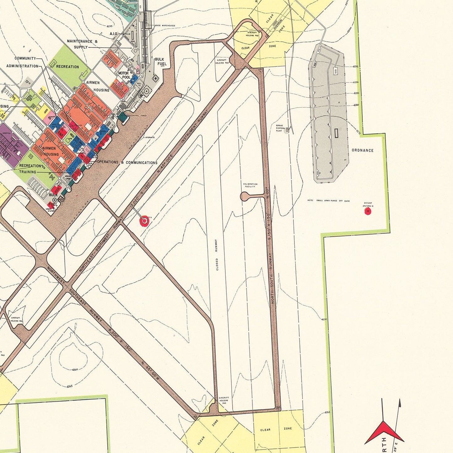 Vintage Map of Clovis Air Force Base, 1952