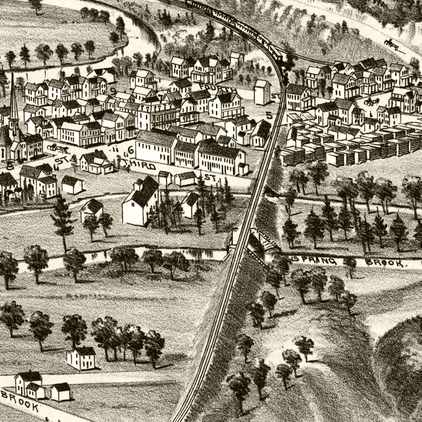 Vintage Map of Moosic, Pennsylvania 1892