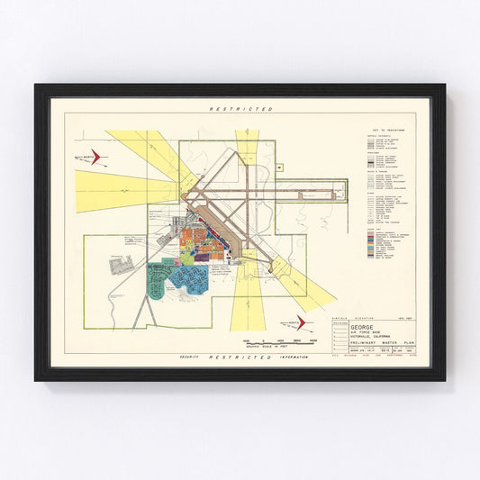 Vintage Map of George Air Force Base, 1952