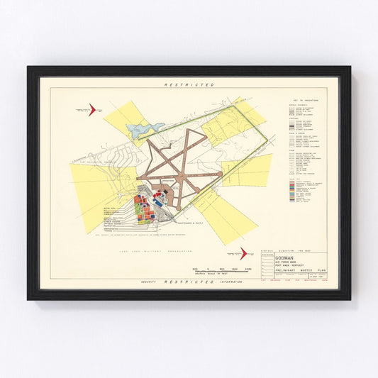 Vintage Map of Godman Air Force Base, 1951