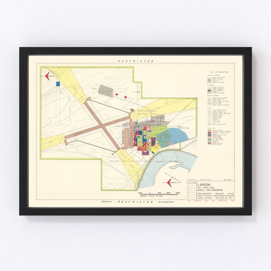 Vintage Map of Larson Air Force Base, 1951