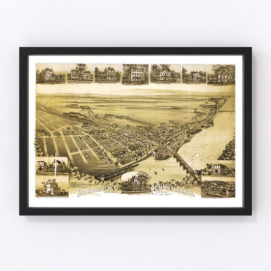 Vintage Map of Morrisville, Pennsylvania 1893