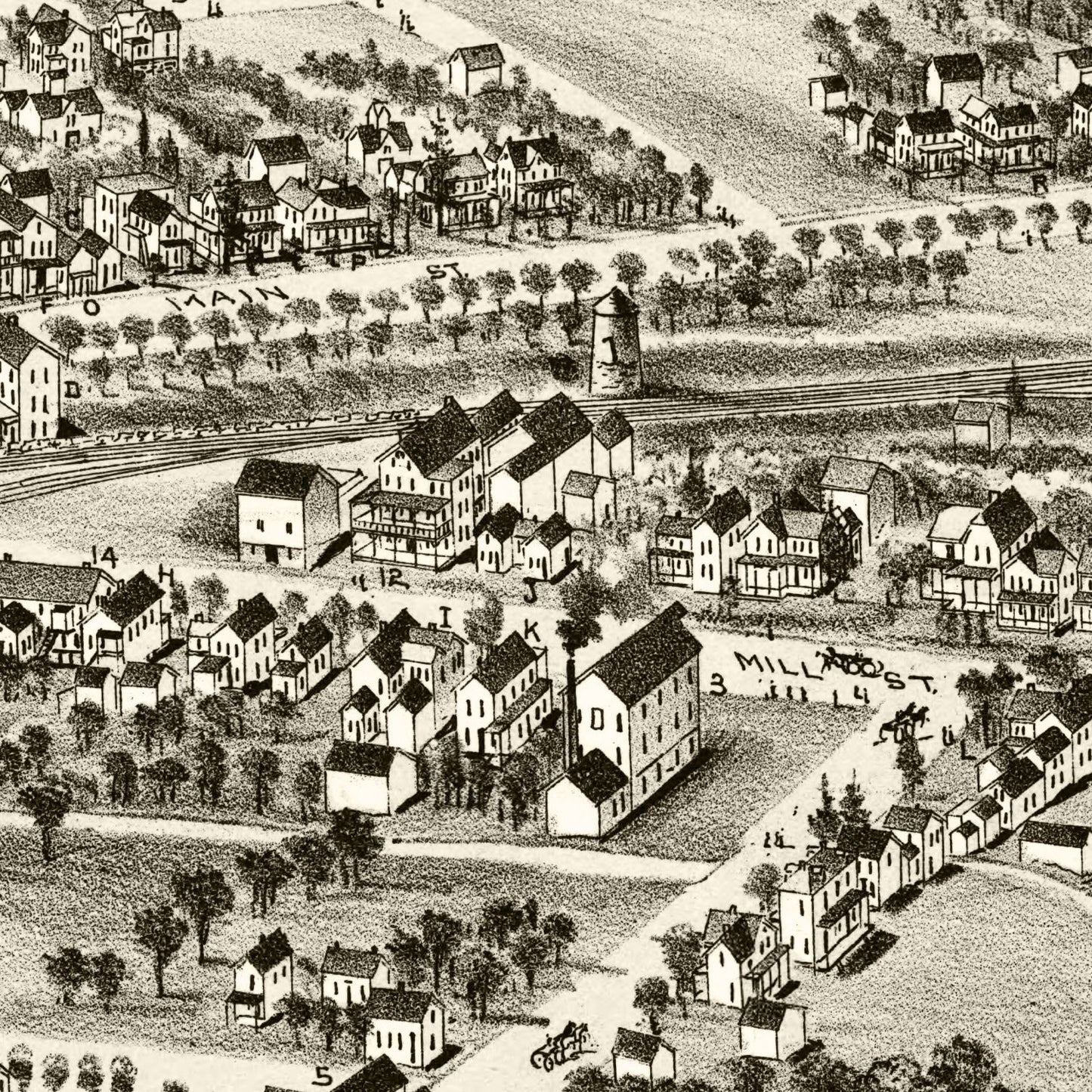 Vintage Map of Moscow, Pennsylvania 1891