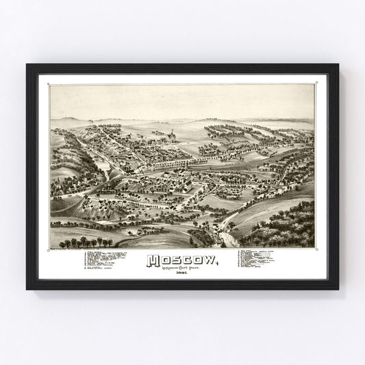 Vintage Map of Moscow, Pennsylvania 1891