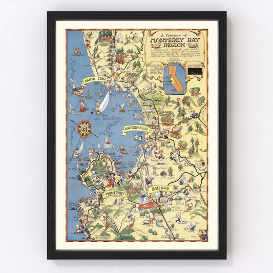 Vintage Map of Monterey Bay, 1932
