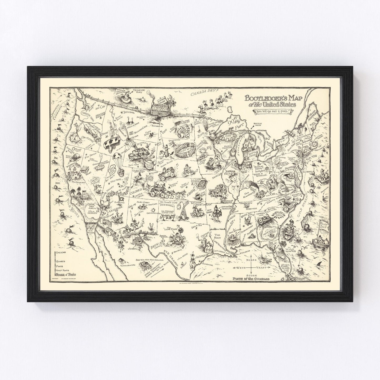 Vintage Map of United States 1926