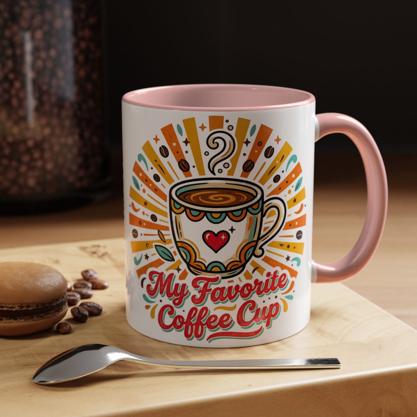 My Favorite Coffee Cup Accent Mug — Colorful Ceramic Coffee Mug (11/15oz)