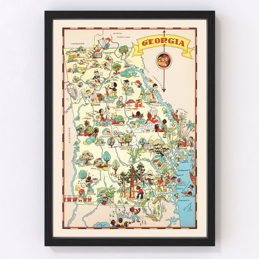 Vintage Map of Georgia 1935