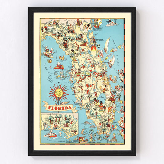Vintage Map of Florida 1935