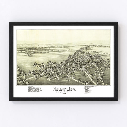 Vintage Map of Mount Joy, Pennsylvania 1894