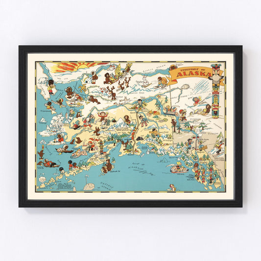Vintage Map of Alaska 1935