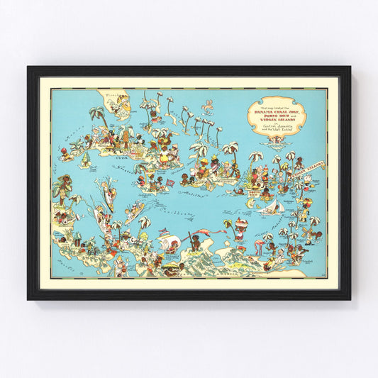 Vintage Map of Panama Canal, 1935