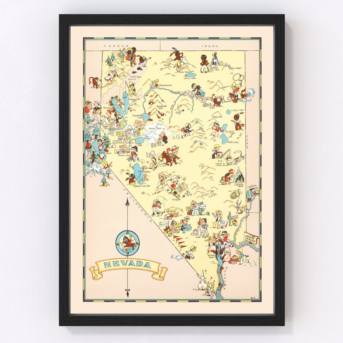 Vintage Map of Nevada 1935