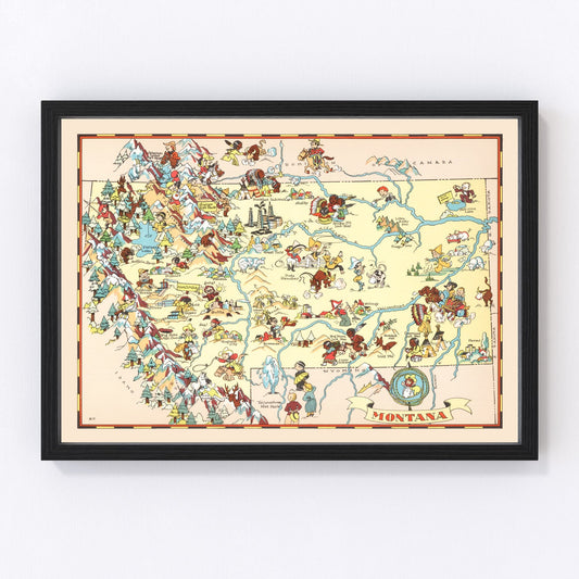 Vintage Map of Montana 1935