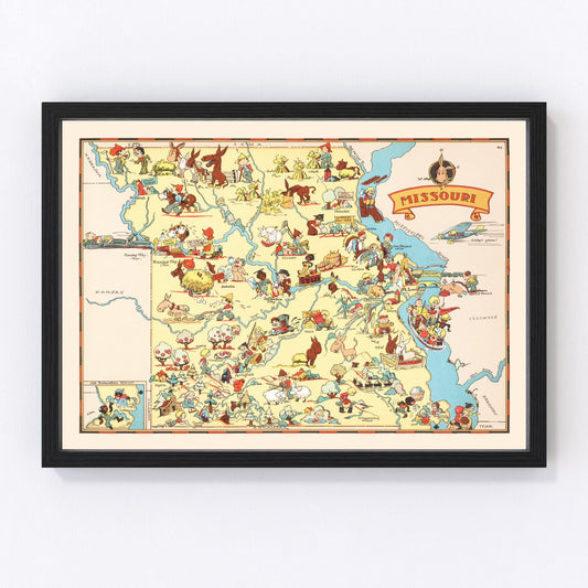 Vintage Map of Missouri 1935