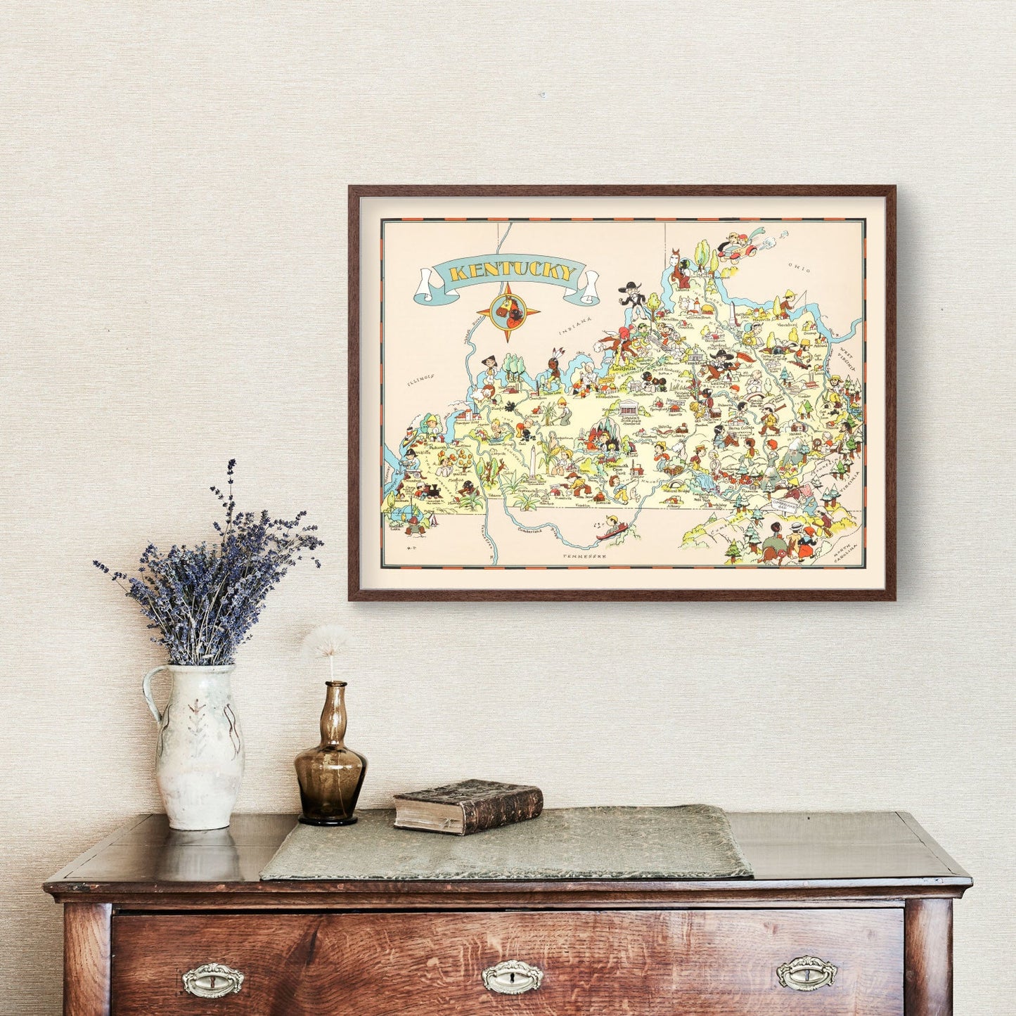 Vintage Map of Kentucky 1935