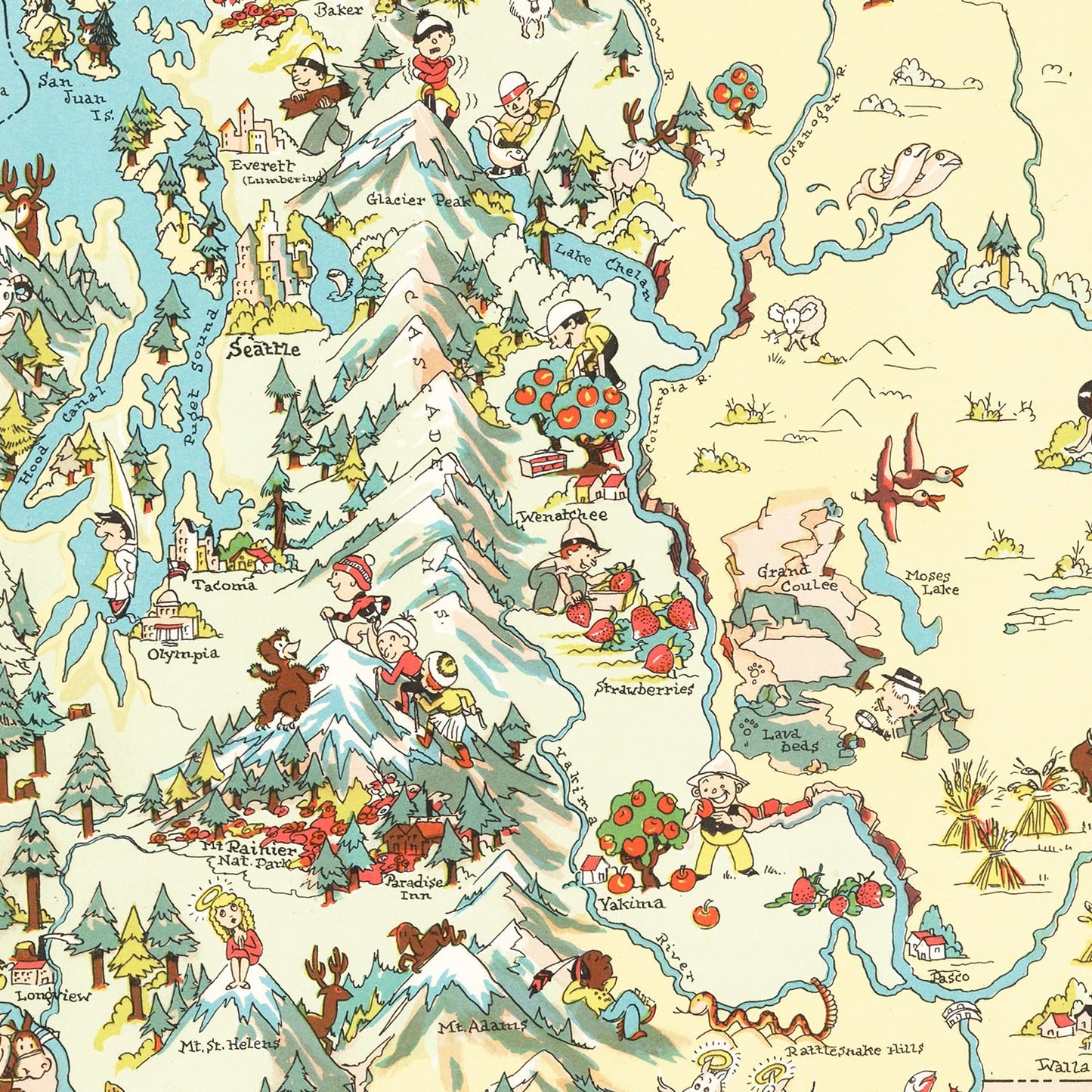 Vintage Map of Washington 1935