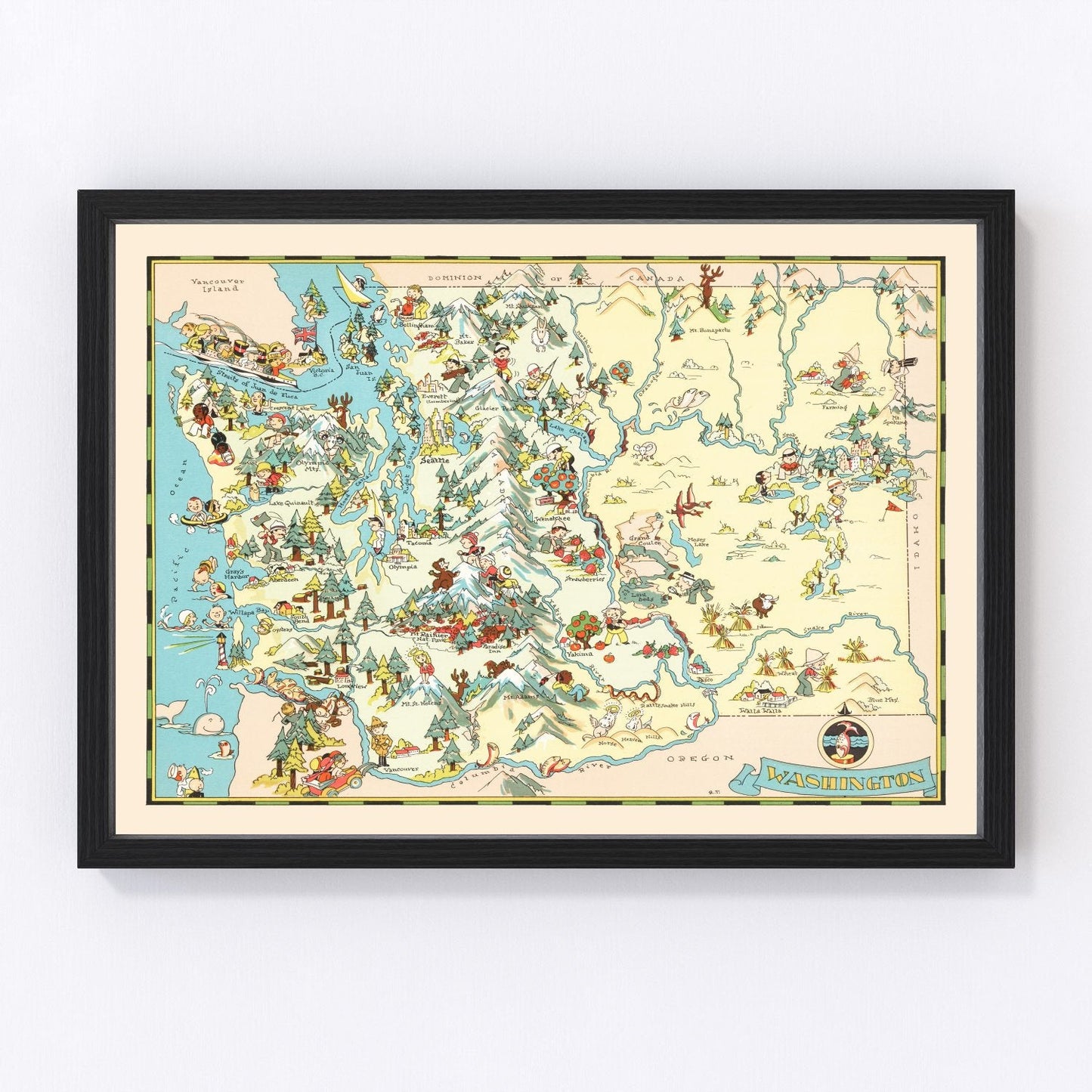 Vintage Map of Washington 1935