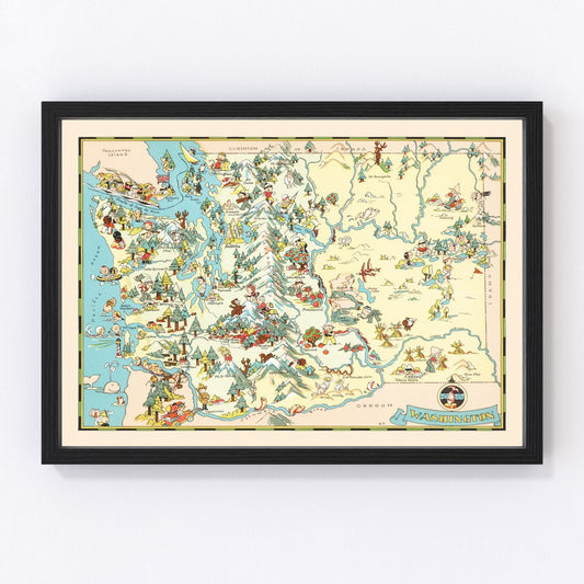 Vintage Map of Washington 1935