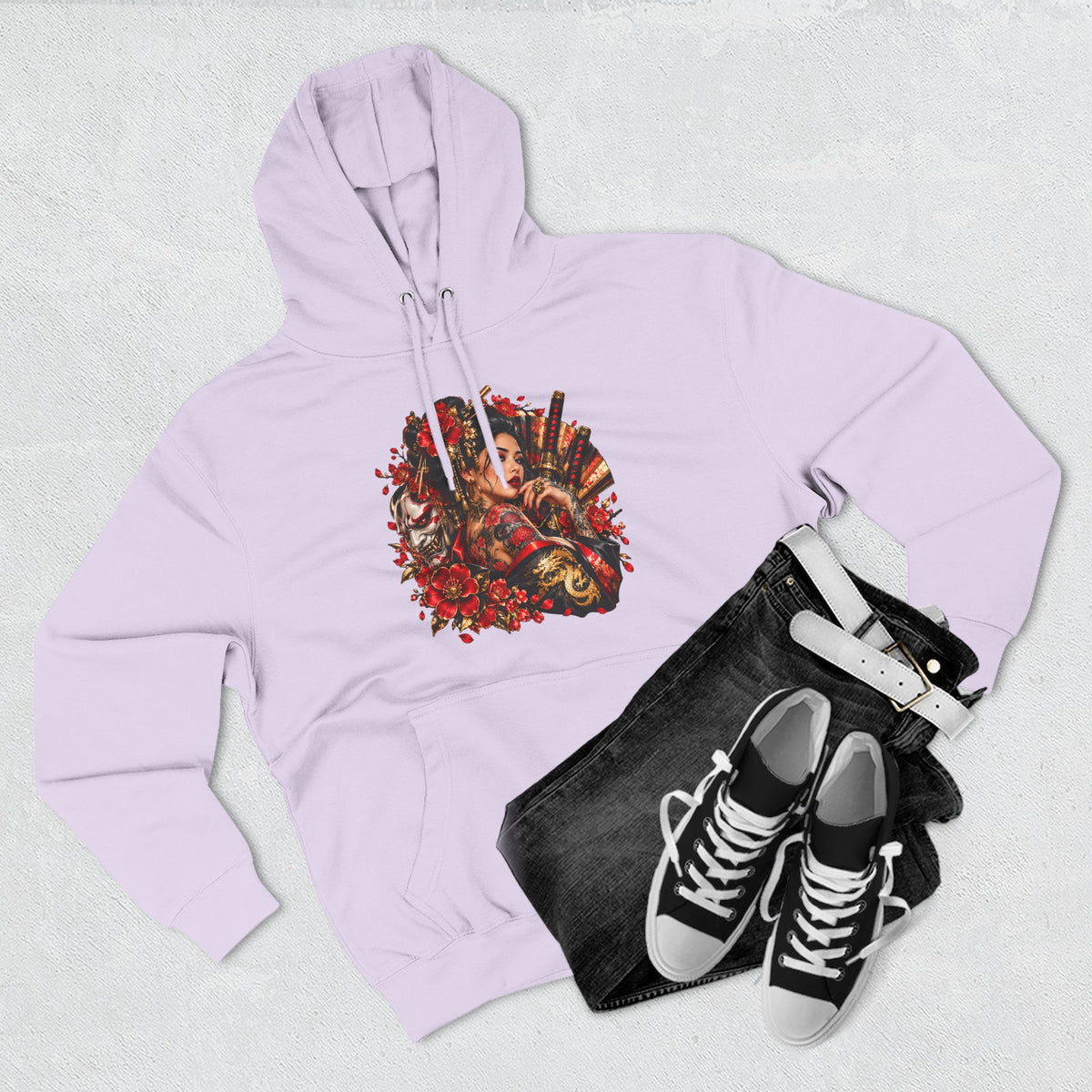 Floral Skull Hoodie — Gothic Rose Graphic Fleece Hoodie