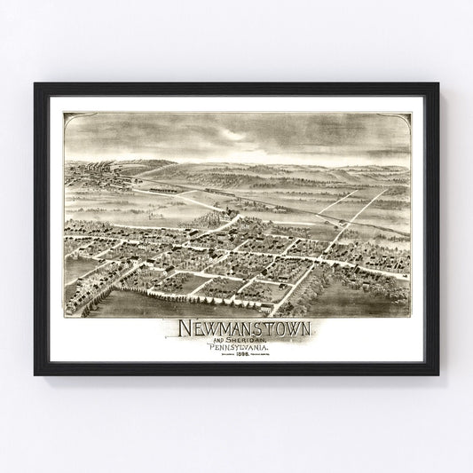 Vintage Map of Newmanstown & Sheridan, Pennsylvania 1898