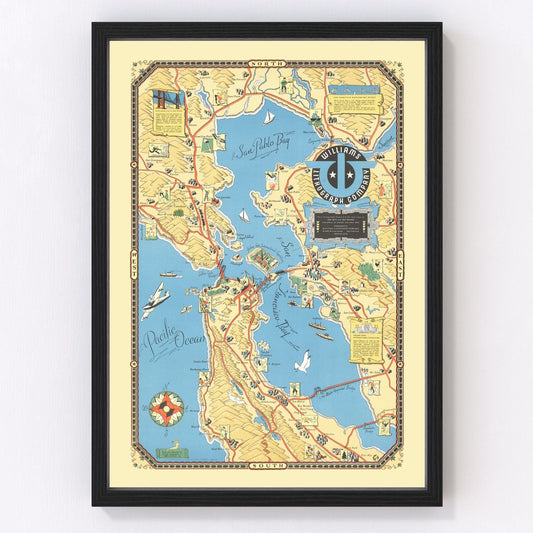 Vintage Map of San Francisco Bay, 1939