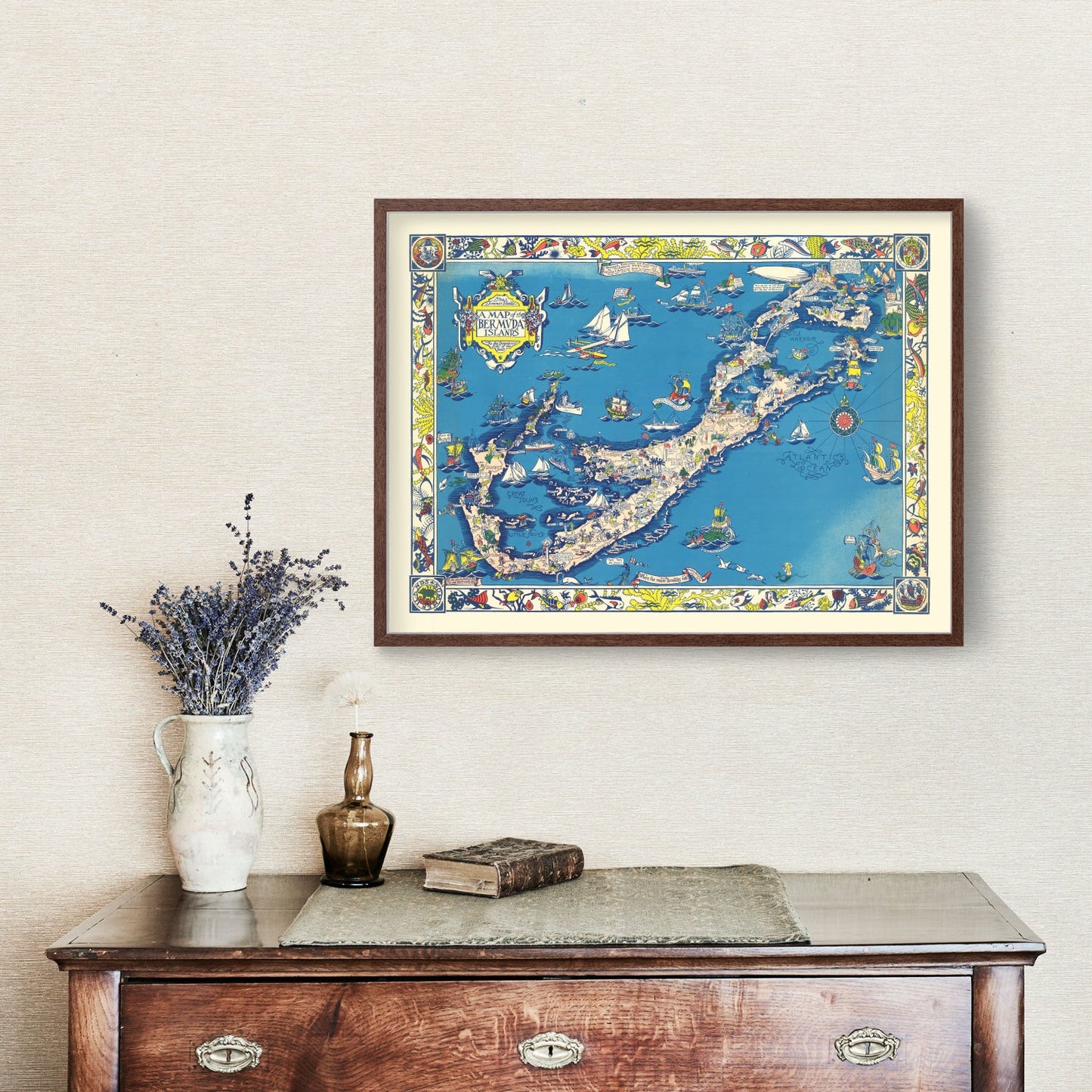 Vintage Map of Bermuda Islands, 1930