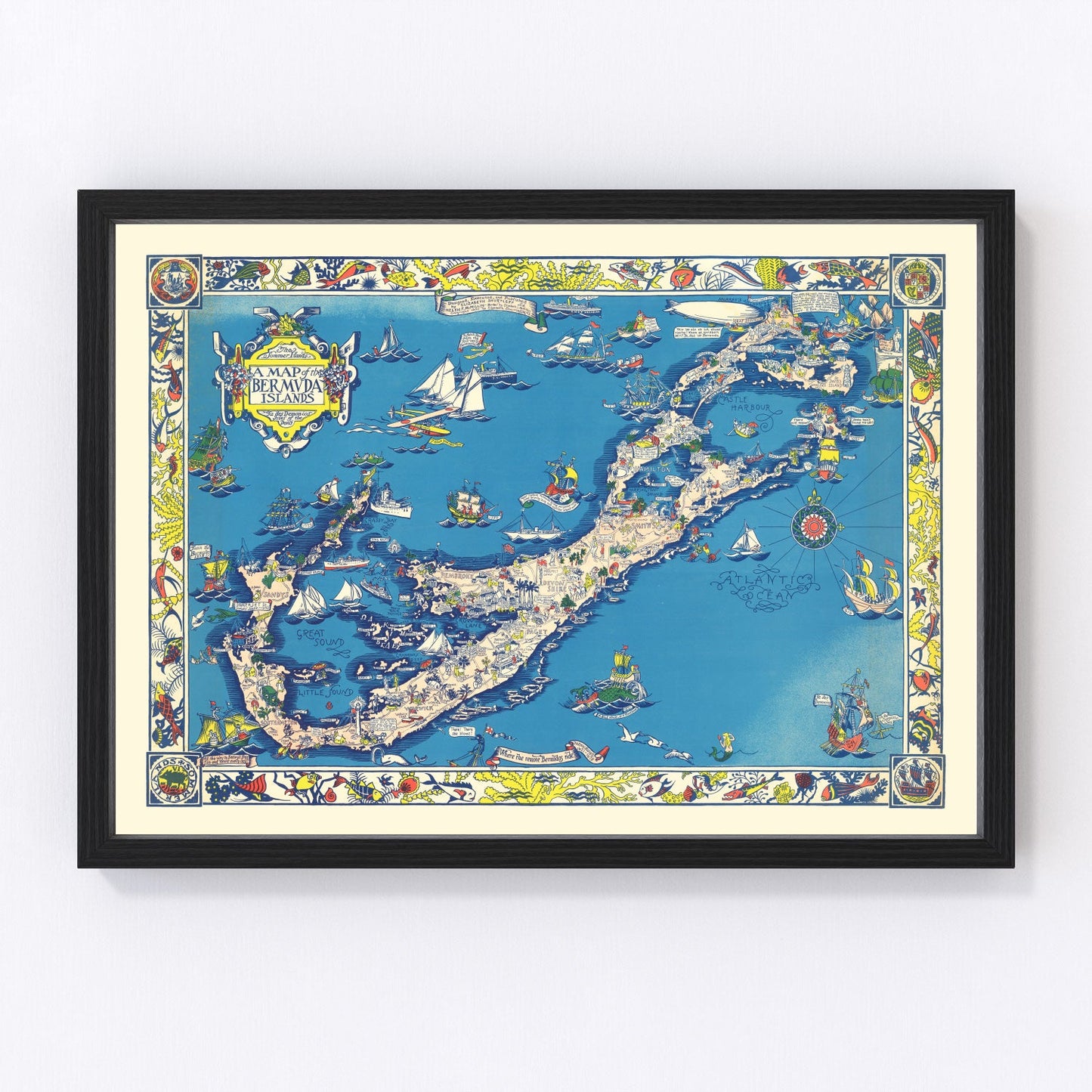 Vintage Map of Bermuda Islands, 1930