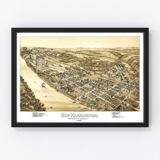 Vintage Map of New Kensington, Pennsylvania 1896