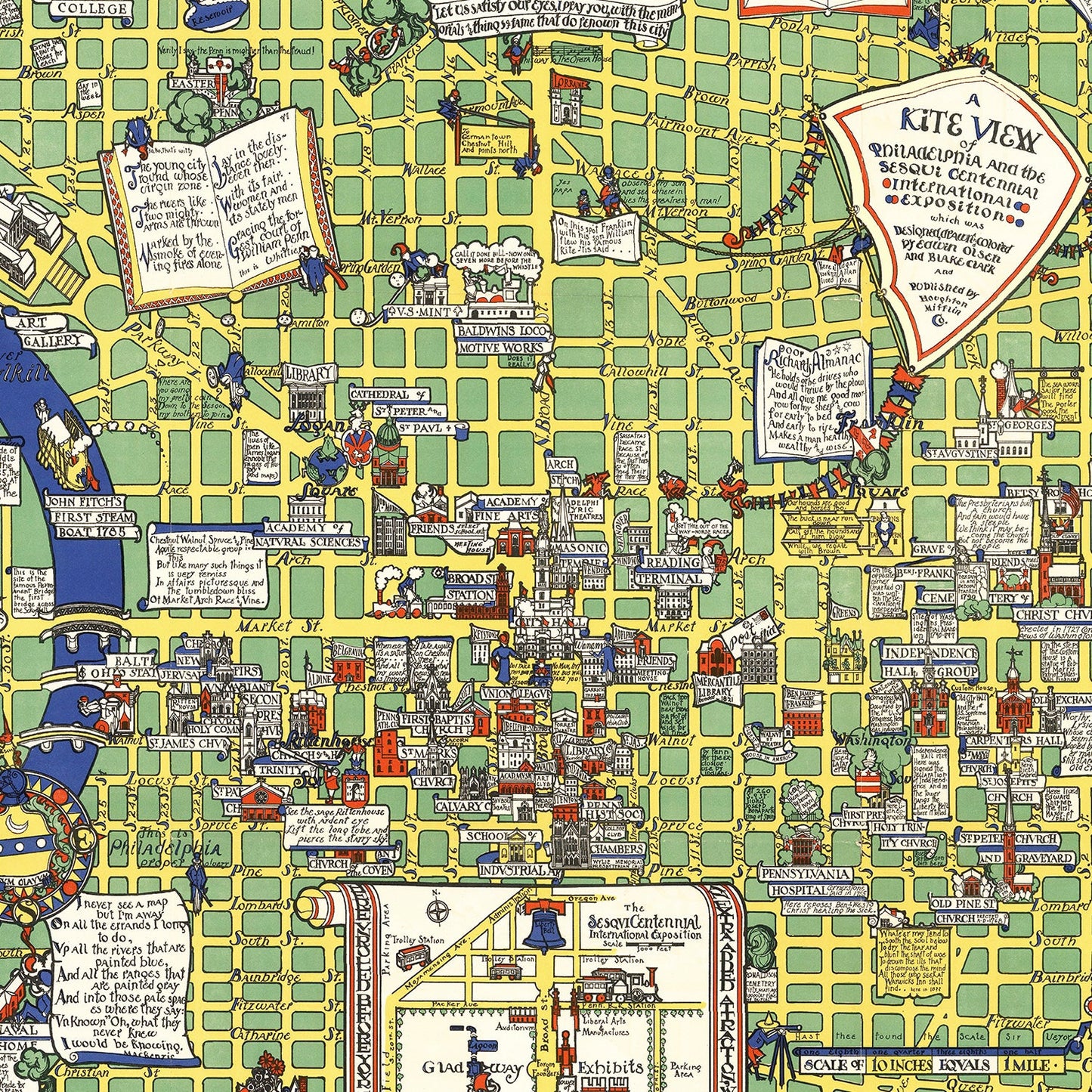 Vintage Map of Philadelphia, Pennsylvania 1926