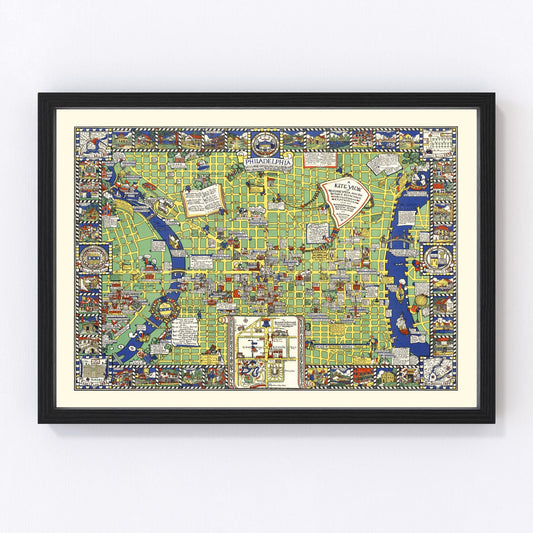 Vintage Map of Philadelphia, Pennsylvania 1926