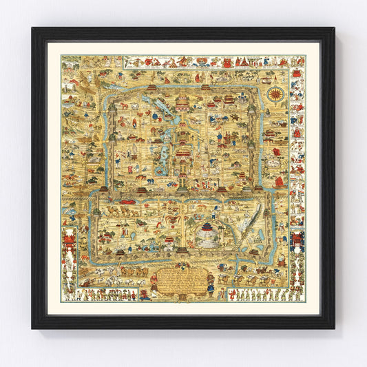 Vintage Map of Beijing, China 1936