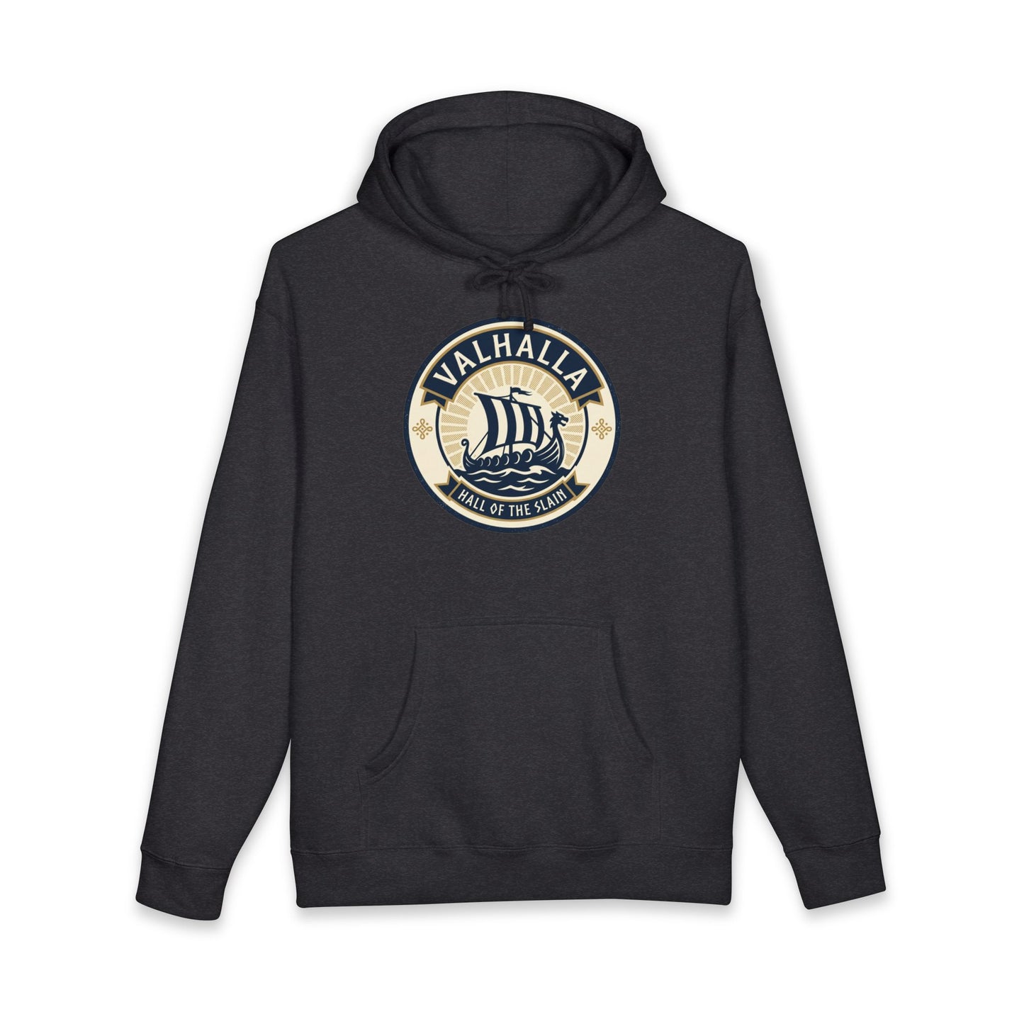 Valhalla Viking Ship Hoodie — Norse Mythology Graphic Pullover