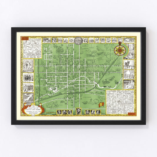 Vintage Map of Oberlin College, 1929