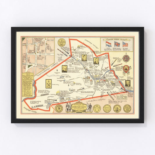Vintage Map of Schenectady County, New York 1931